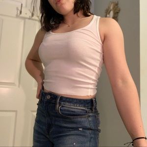 Ribbed white crop top